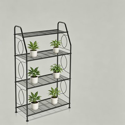 4 Tier Plant Stand Heavy Duty Metal Plant Shelf For Indoor Outdoor Use, Tall Plant Holder Rack With Large Capacity For Living Room Balcony Garden