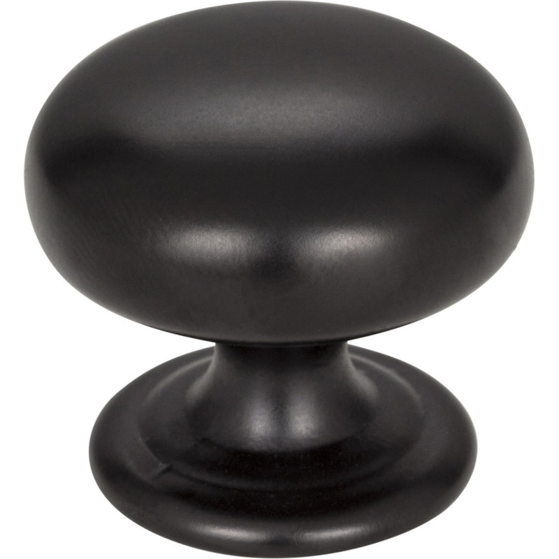 Poignée champignon Florence de 1 1/4 po de diamètre, Noir mat