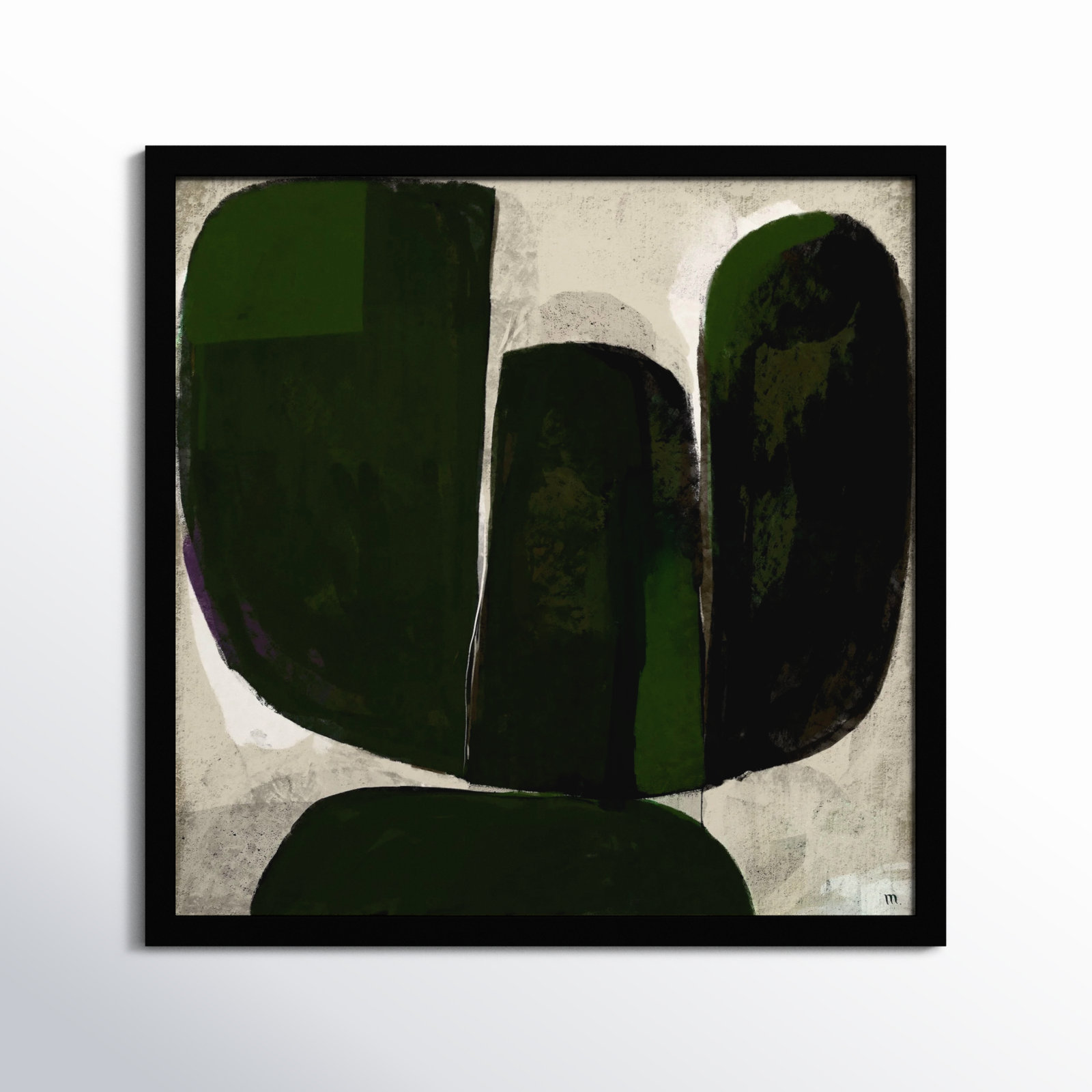 Vanessa "Succulent No. 6" Print, Black, 44" H x 44" W x 1.25" D
