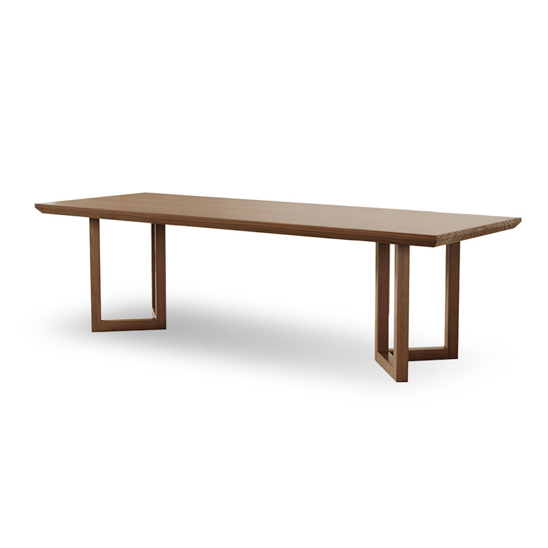 Brown Rectangular Solid Wood Dining Table, 29.53"H x 102.36"L x 39.37"W