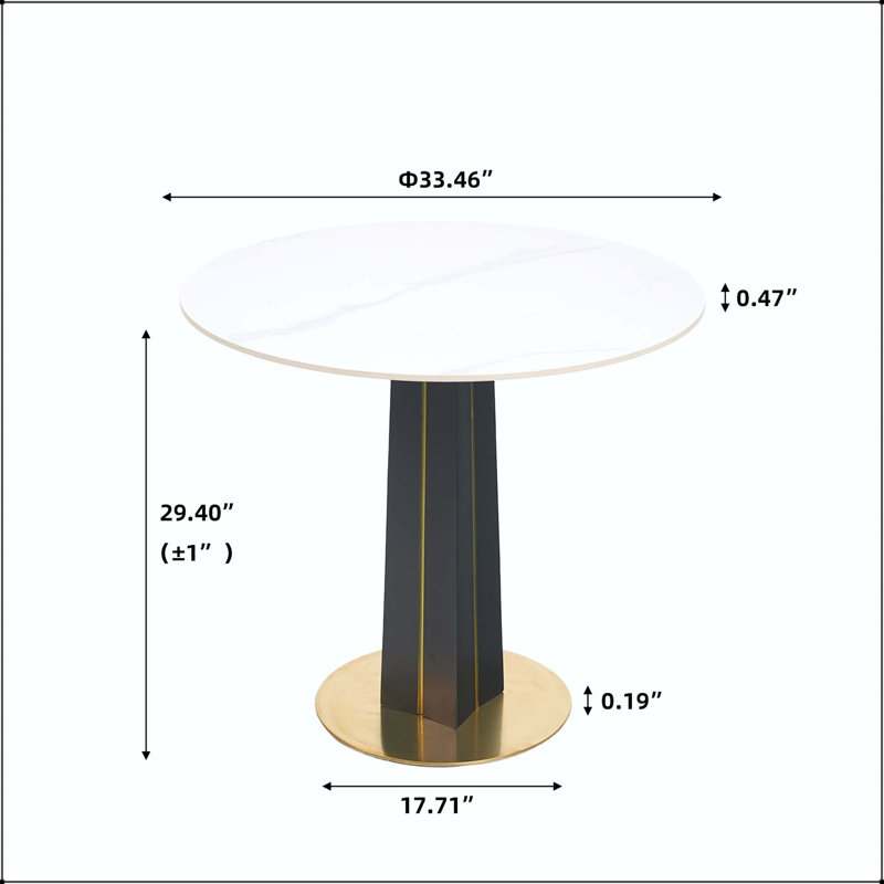 Table de ronde 85 cm Modern Modern, White, Stone