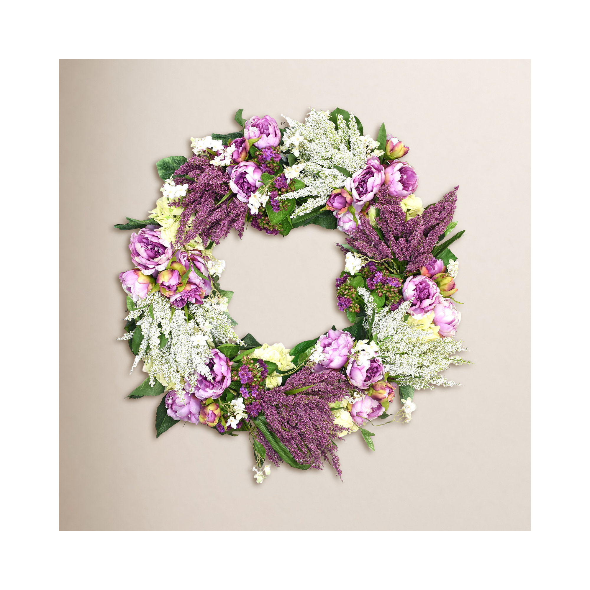 27'' Mother's Day Handcrafted Faux Heather Wood Wreath