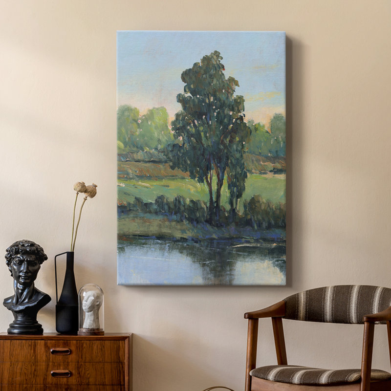Arbre près de la berge I - galerie sur mesure Cavas, H 18 po x l 12 po