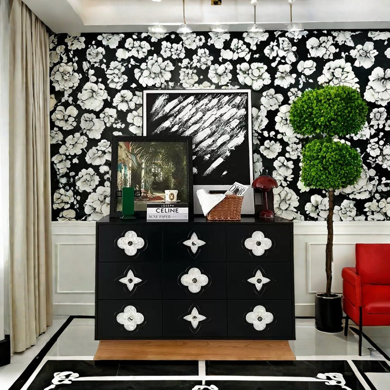 Vintage Four-Leaf Clover Sideboard