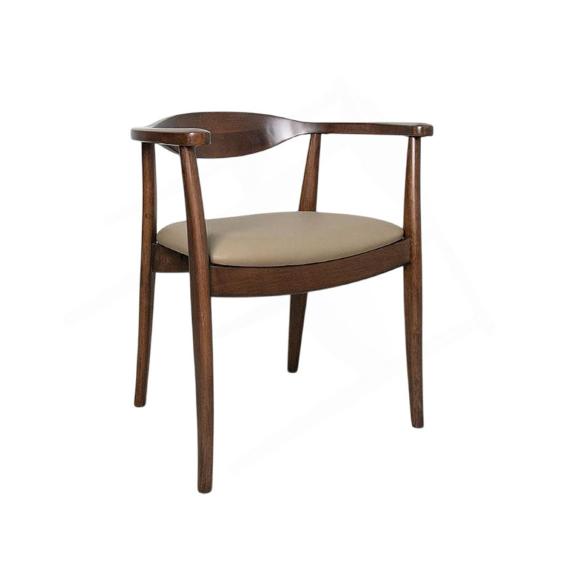 Ensemble de 2 chaises d'appoint de salle à manger Niva, bois d'hévéa brun