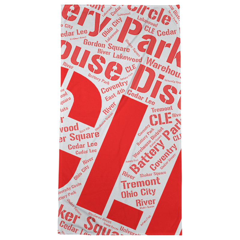 Bath Towel, Red, Microfiber, Cleveland