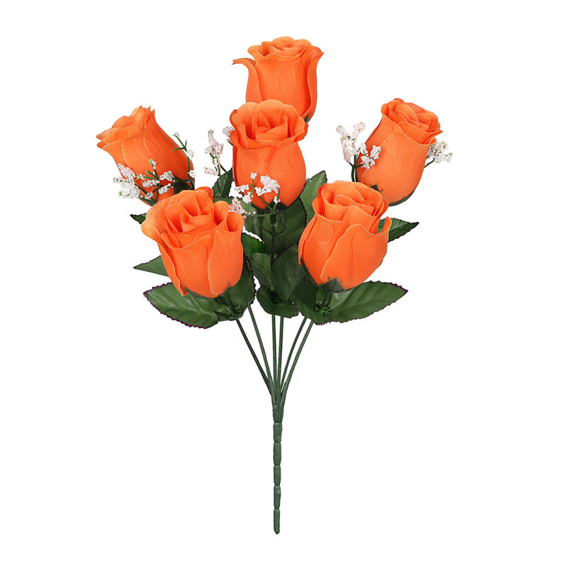 Bouquet de roses artificielles, Orange
