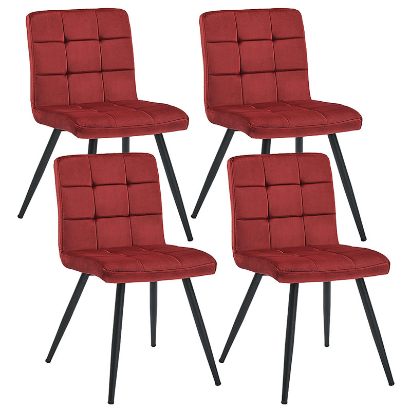 Chaise d'appoint rembourrée en velours Girton, Rouge rouille