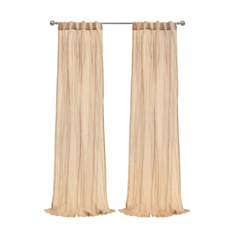 Shepardsville Sheer Curtain Single Panel, Apricot, 52" W x 95" L