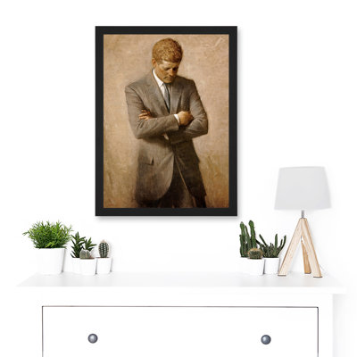 Shikler official Portrait US President John Kennedy JFK 1 Piece Single Picture Frame Painting on Canvas