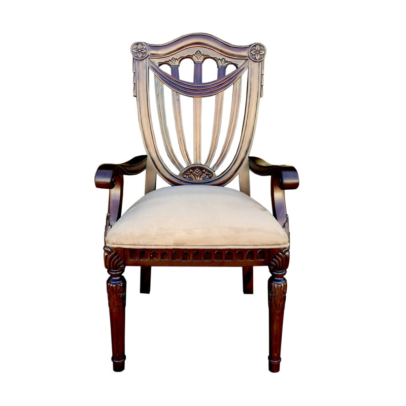 Sheraton 18.5'' H Upholstered Mahogany Armchair