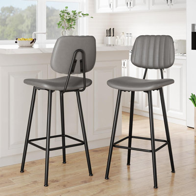 29-Inch Leather Bar Stools Set of 2