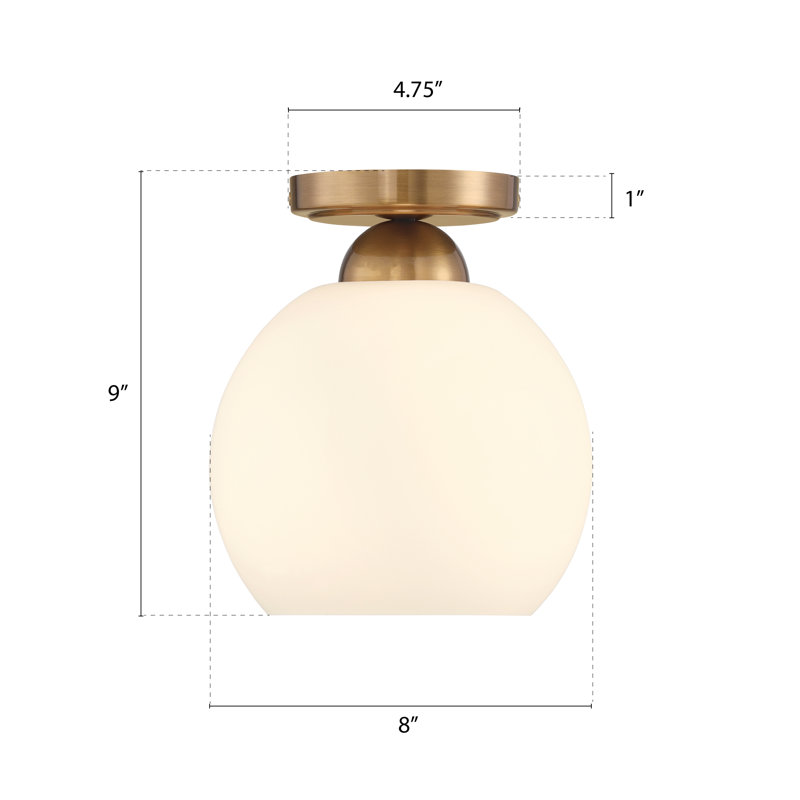 1LT Flushmount, Gold & Opal