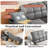 Multi-Functional Bed, Solid Wood Frame and Faux Leather Upholstery, Remote-Controlled Massage Recliner on the Left, Modern LED Lights, Bluetooth Speakers, USB Charging Ports, Adjustable Backrest-99194255-99194254