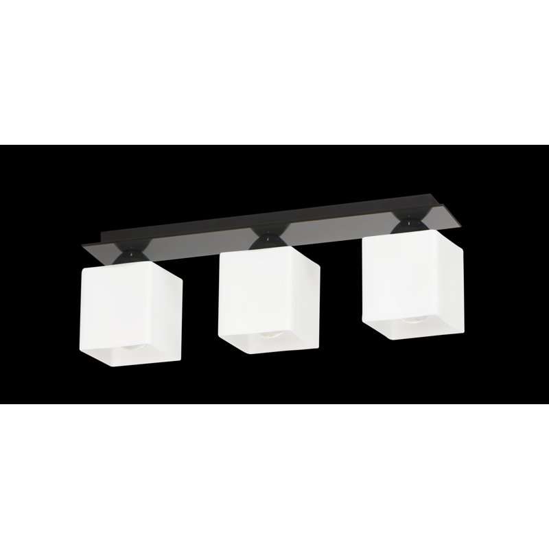 Kanisha Glass Semi Flush Mount, Black