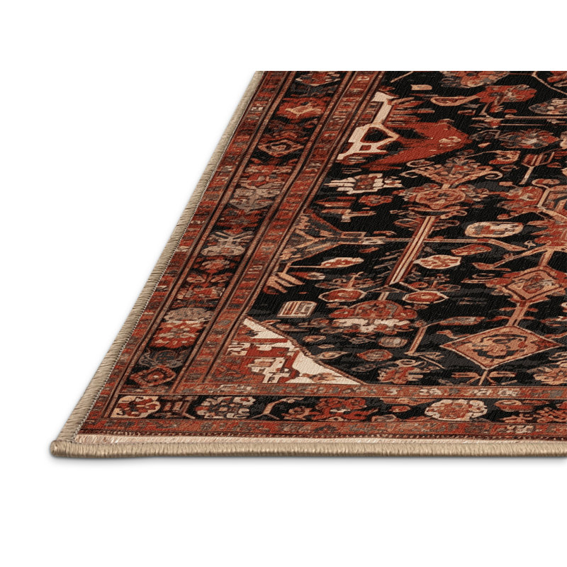 Tapis brun turc lavable à la machine, Rectangle 5 pi x 7 pi