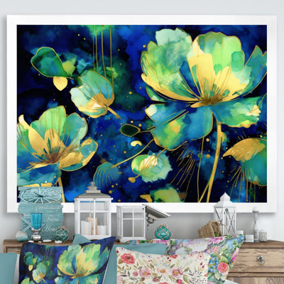 Étang de lotus vert sur toile