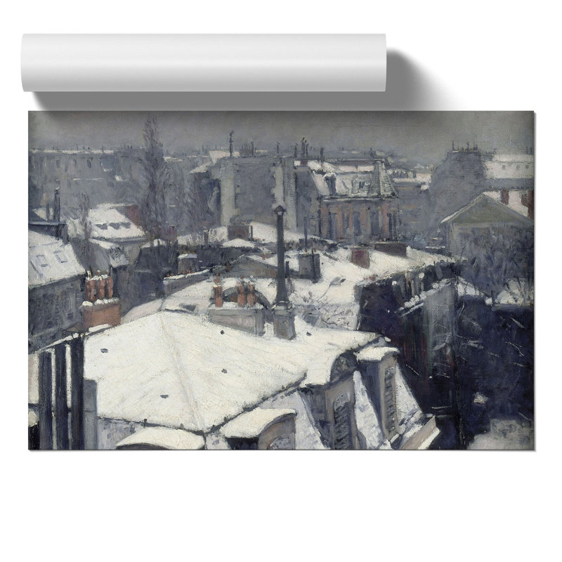 Rooftops In The Snow Vol.2 by Gustave Caillebotte - No Frame Painting, 30cm H x 42cm W x 0.1cm D