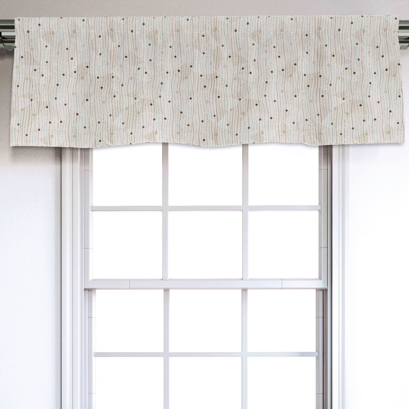Sateen Polka Dots Ruffled Window Valance