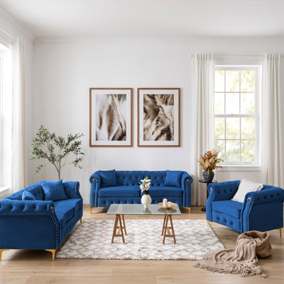 3 - Piece Velvet Living Room Set