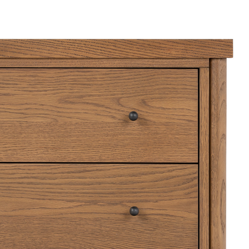 ROARK 2 - Drawer Solid Wood Nightstand, Brown