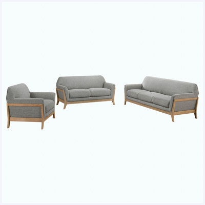 Living room sofa set - grey 3-piece