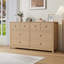 Armoire de chevet 8 tiroirs Modern - Commode de chambre spacieuse - Commode contemporaine avec plateau large, pieds robustes et rangement haut - jaune abricot