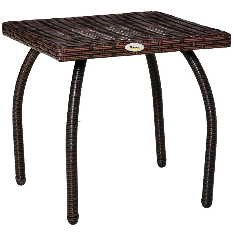Table de bout carrée en rotin carré en osier toutes saisons, brun | Idée de cadeau