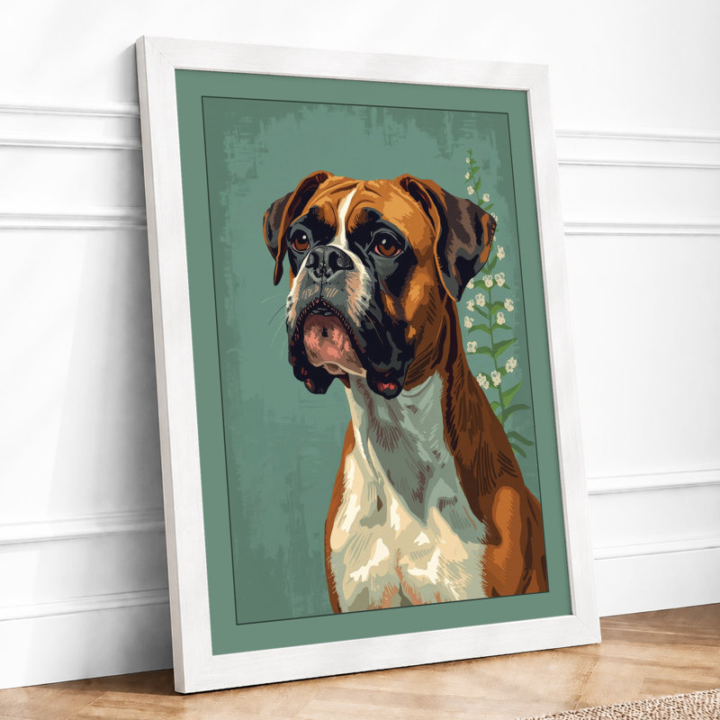 Dignified Boxer Modern - Framed Print, A1 - 84.1 x 59.4 cm, White