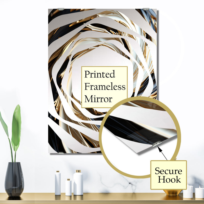 Miroir mural Caleiah - Abstract Spirals MIR137903, 32 po x 24 po