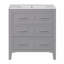 Ensemble de meuble-lavabo avec lavabo en céramique, ensemble de meuble-lavabo simple sur pied, armoire de rangement à cadre en bois massif, 3 tiroirs-940611954