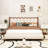 23.21'' H White Modern Nightstand With One Drawer And Open Shelving, Gold - Trimmed Knob, Bedroom Decor Element, Stable Base Design