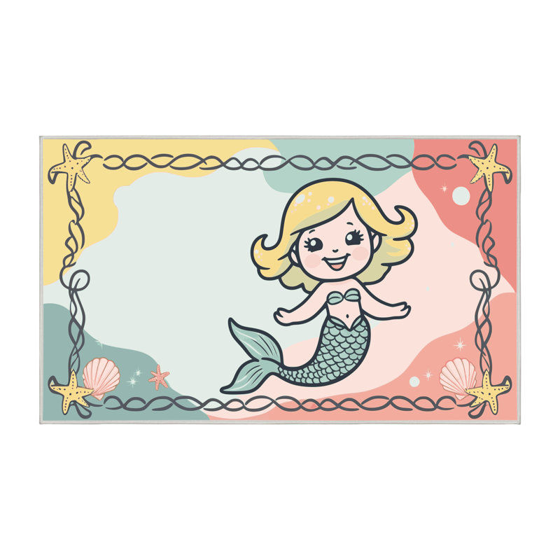 Tapis lavable pour enfants Sunside Sails Mermaids Ocean_Mer026, Rectangle 4pi x 6 pi