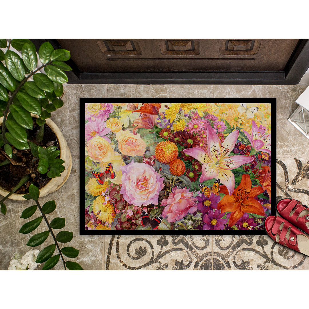 Verdigre Autumn Floral Non-Slip Outdoor Door Mat Winston Porter Mat 