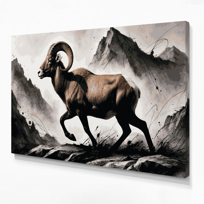 Art animalier sur toile gris, H 8 po x l 10 po