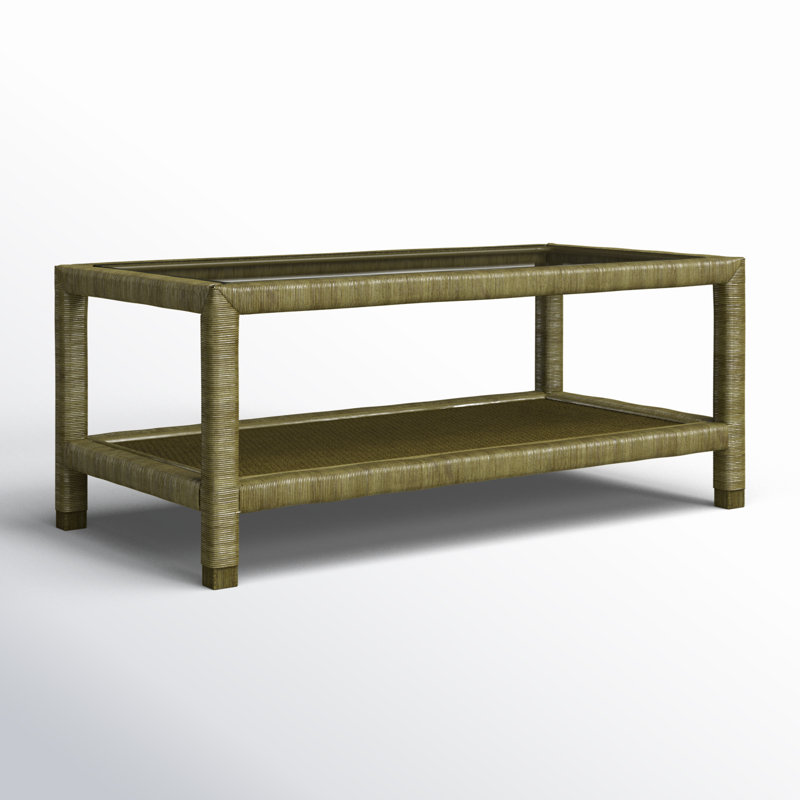Graham Glass Top Coffee Table, Brass