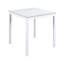 Table de salle à manger carrée blanche pour 4 personnes, hauteur du comptoir, plateau imperméable, structure et pieds en bois massif, montage facile, bords en cristal acrylique, structure lisse pour usage domestique