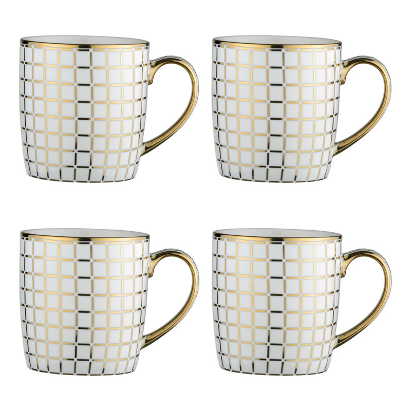 Lattice Mugs, Gold