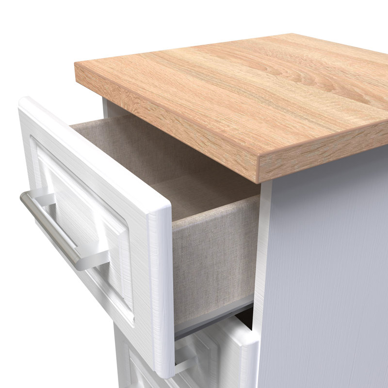 Fully Assembled St. George 3 Drawer Bedside Table
