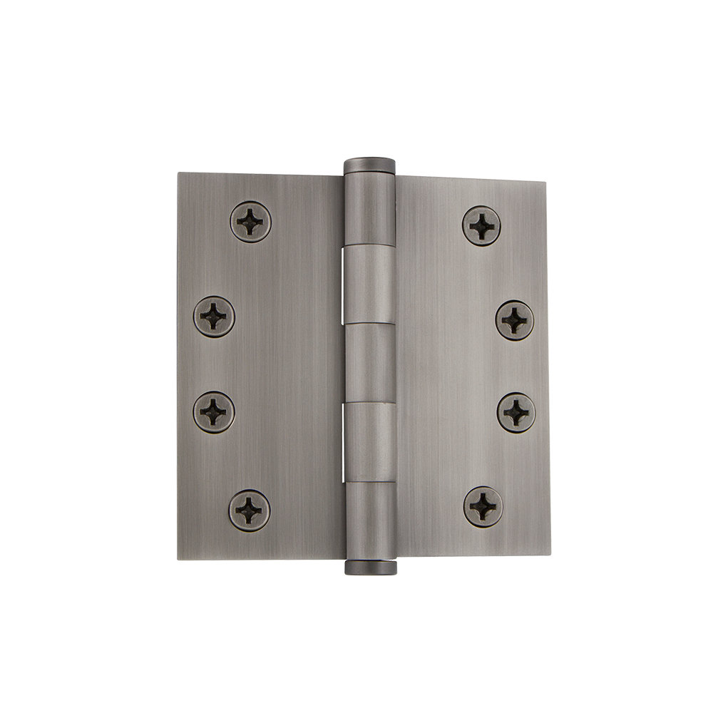 4" Button Tip Heavy Duty Hinge with Square Corners Grandeur 