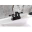 Robinet de salle de bain central à 4 poignées à 3 trous à fixation sur le comptoir avec robinet escamotable en plastique Kingston-136846105