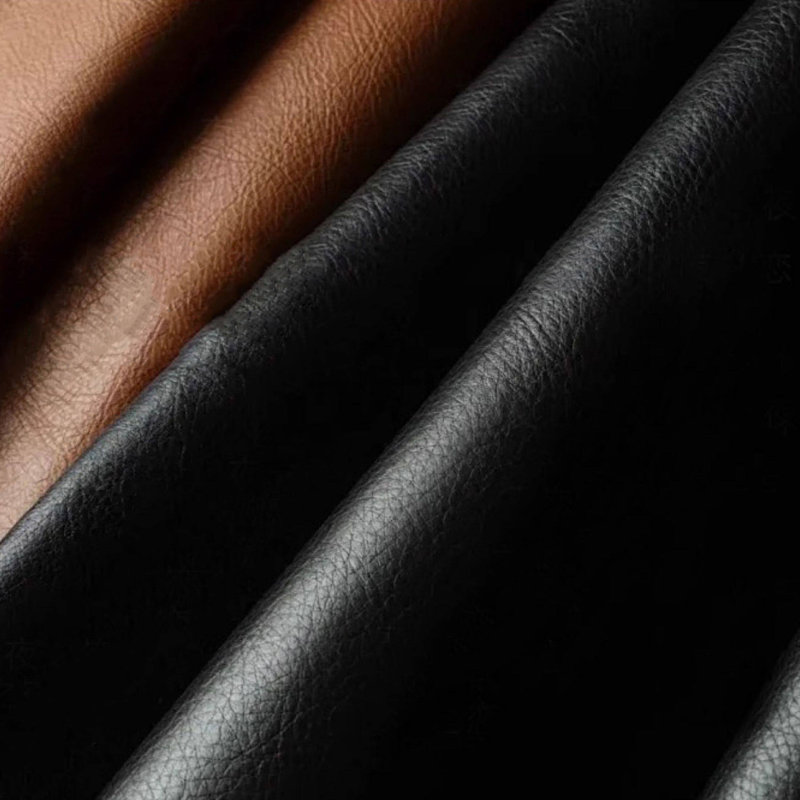 Canapé modulaire noir en cuir véritable