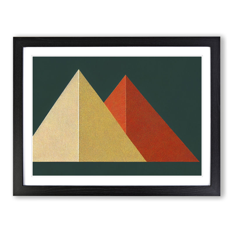 Geometric Pyramids Vol.4 Abstract - Framed Print, Black, 46cm H x 64cm W x 2cm D