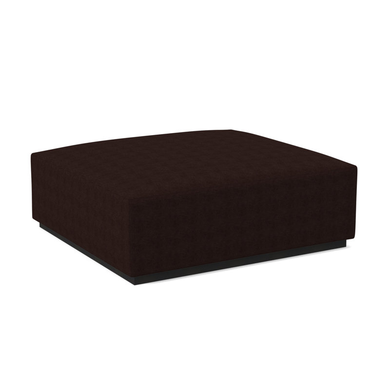 Club Upholstered Ottoman, Espresso, Margaret Mahogany Polyester Blend