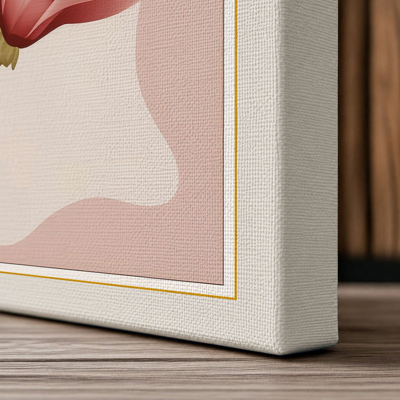 Magnolia Bloom Botanical - Wrapped Canvas, 36x24 - 91.4 x 61.0 cm, Cream Border