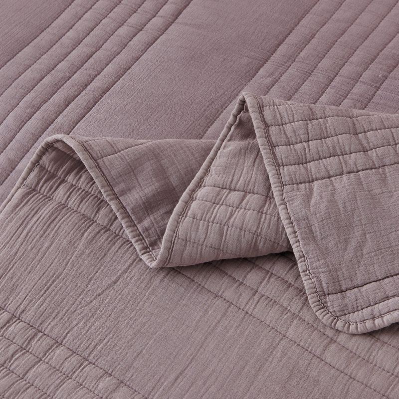 Kosovo Grimshaw 100% Cotton Quilt Set, Twin Quilt + 1 Standard Sham, Eggplant