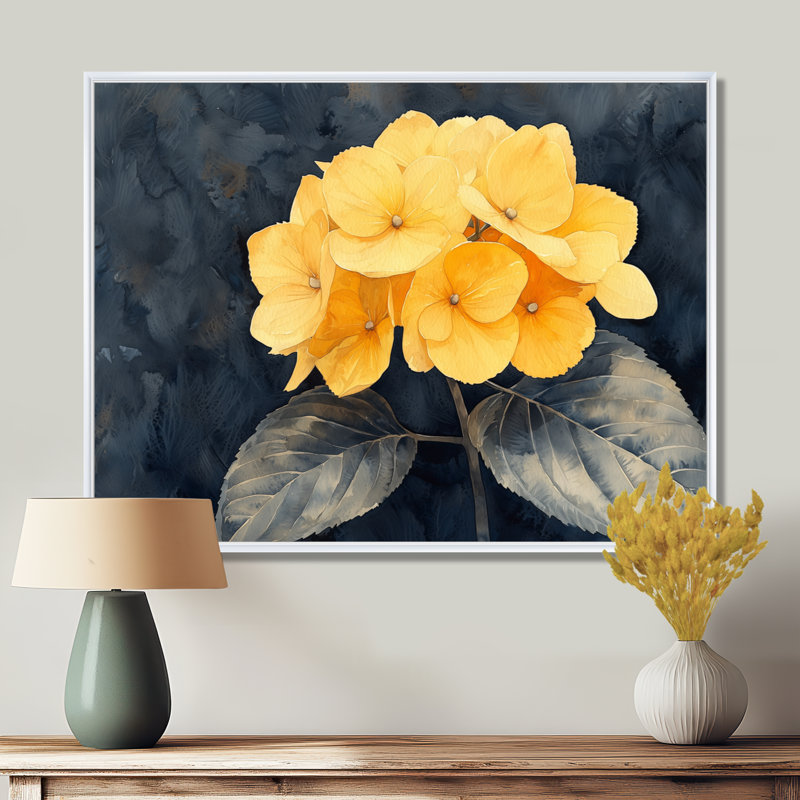 Hirsch - Floral Large Wall Art, Floater Framed Print, 30" H x 40 W, White