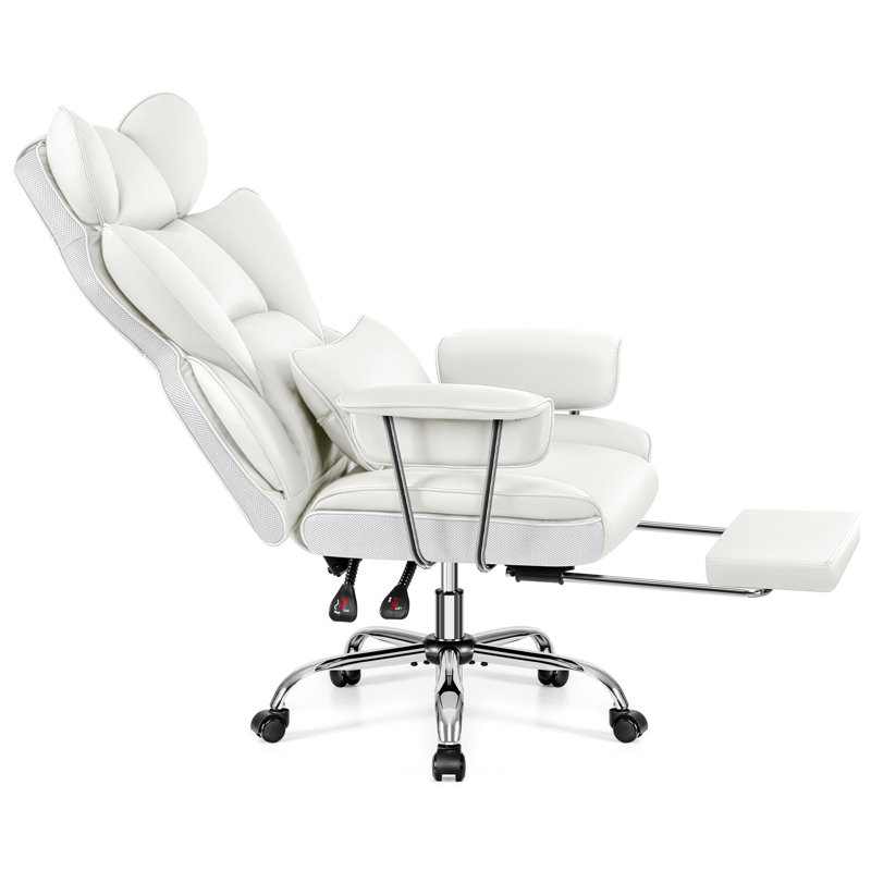 Fauteuil de direction en similicuir, Blanc