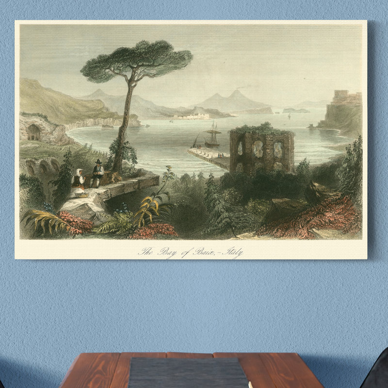 Baie de baie Italie-reproduction sur toile tendue, H 12 po x l 8 po x P 1 po