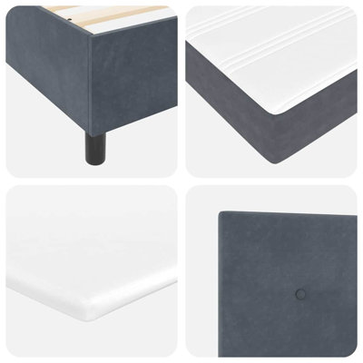 Lit avec sommier tapissier et velours gris foncé 31,5 "x 78,7"